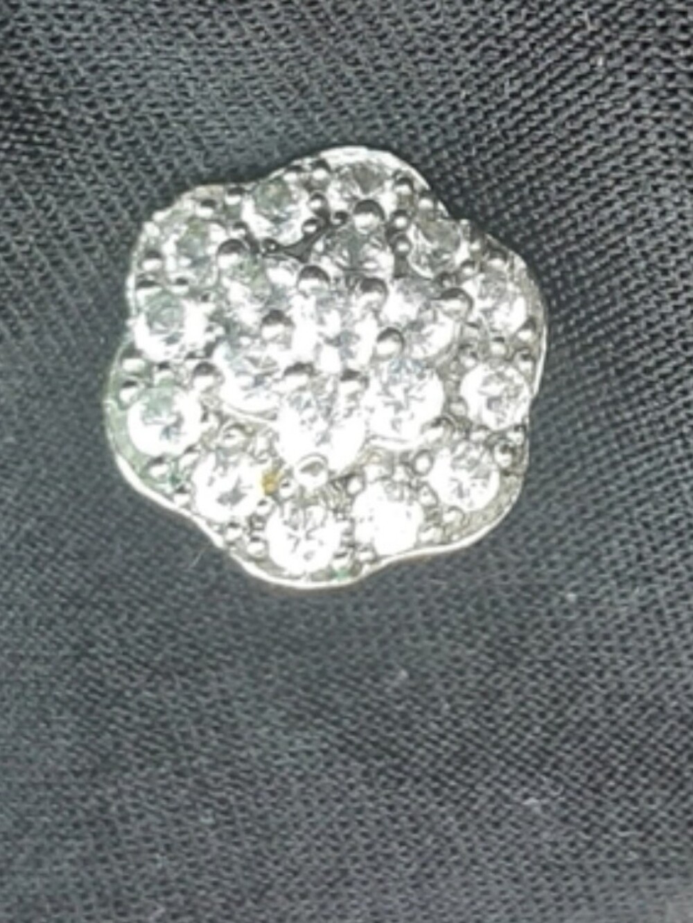 Beautiful Gold-Tone Single Diamond Cluster Earring